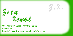 zita kempl business card